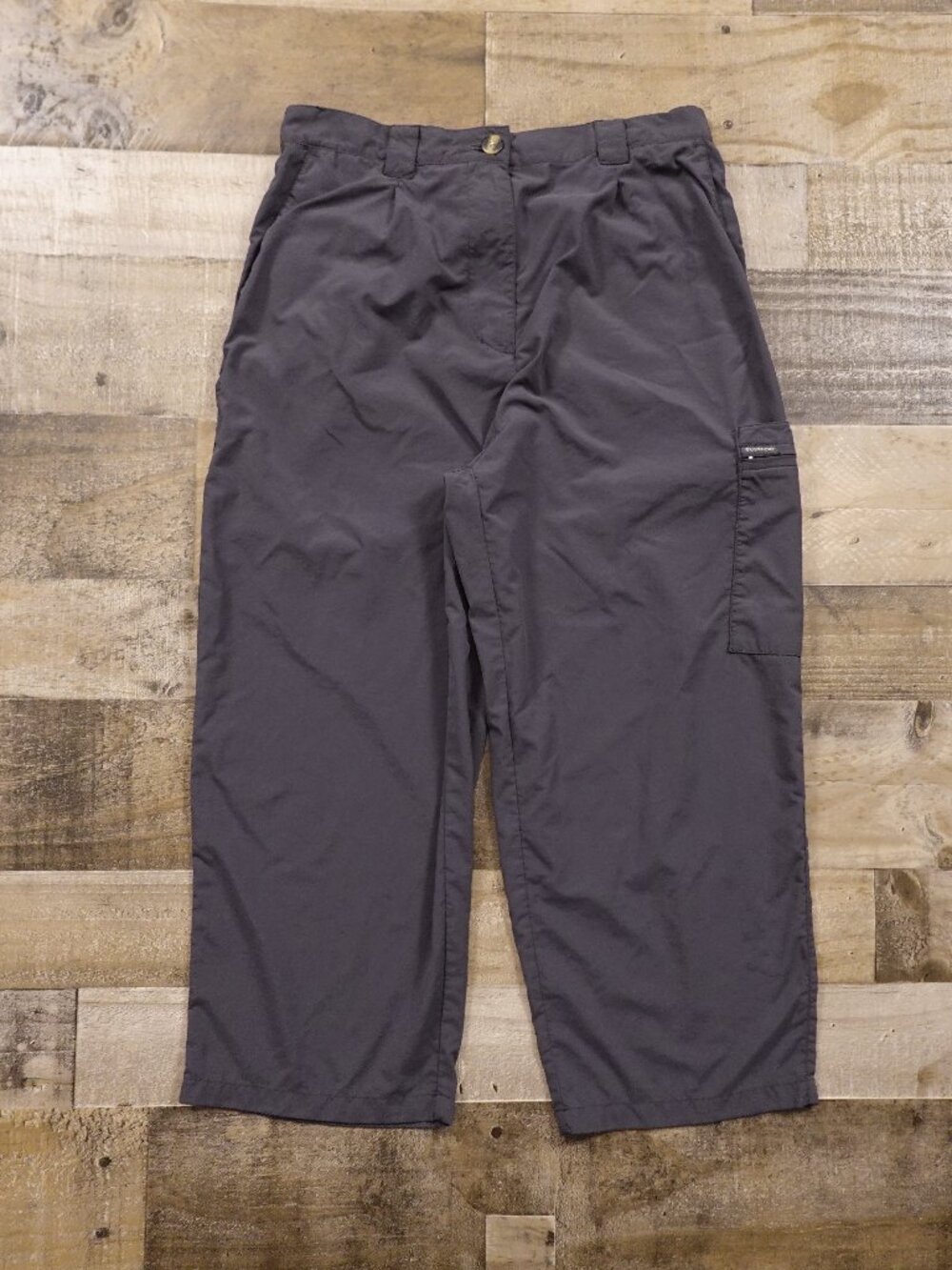 ExOfficio Cropped Cargo Pants‎ Women’s 12 Gray Nylon Travel Hiking Outdoor